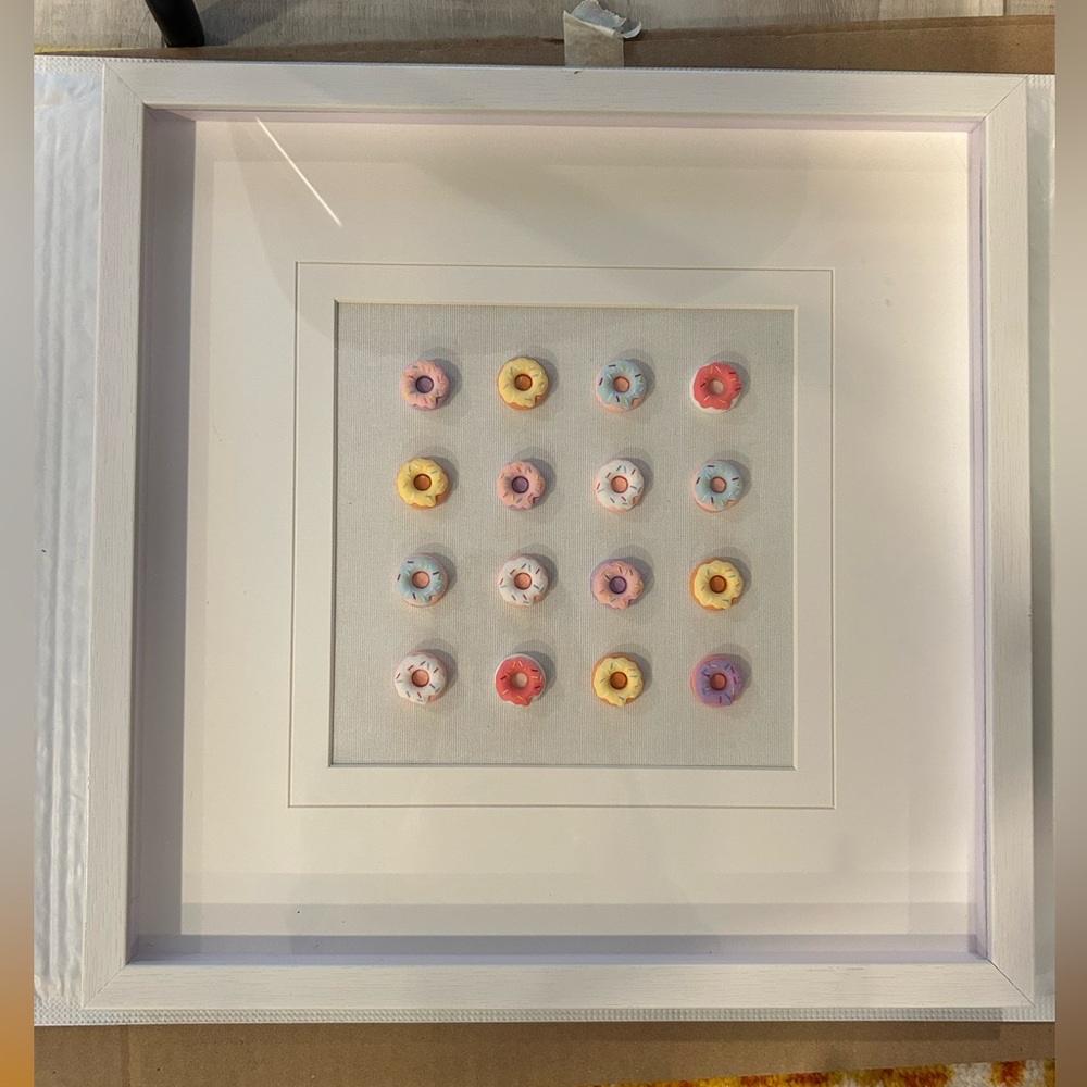 Framed Mini 3D Donut Art Decor